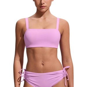 image:imageCRZ YOGA Square Neck Bikini Tops for Women  Padded Wide Straps Full Coverage Bathing Suit Swim BraVita Pink