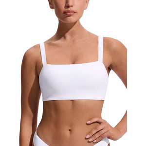 image:imageCRZ YOGA Square Neck Bikini Tops for Women  Padded Wide Straps Full Coverage Bathing Suit Swim BraWhite