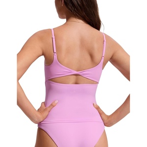 image:imageCRZ YOGA Twist Back Tankini Tops for Women  Padded U Neck Bathing Suit Spaghetti Straps Swim Tank OnlyVita Pink