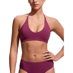 image:imageCRZ YOGA Womens Self Tie Halter Bikini Tops  Swim Bathing Suit Scoop Neck Backless Swimsuit PaddedFuchsia