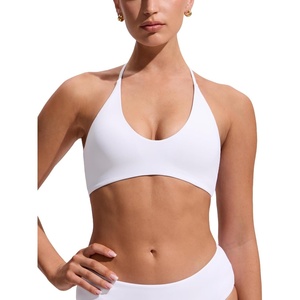 image:imageCRZ YOGA Womens Self Tie Halter Bikini Tops  Swim Bathing Suit Scoop Neck Backless Swimsuit PaddedWhite