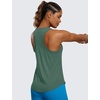 image:imageCRZ YOGA Pima Cotton Racerback Tank Tops for Women  Workout Athletic Casual Soft Scoop Neck Sleeveless ShirtsGraphite Green