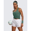 image:imageCRZ YOGA Pima Cotton Racerback Tank Tops for Women  Workout Athletic Casual Soft Scoop Neck Sleeveless ShirtsGraphite Green
