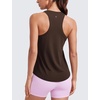 image:imageCRZ YOGA Pima Cotton Racerback Tank Tops for Women  Workout Athletic Casual Soft Scoop Neck Sleeveless ShirtsHot Fudge Brown