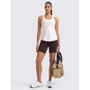 image:imageCRZ YOGA Pima Cotton Racerback Tank Tops for Women  Workout Athletic Casual Soft Scoop Neck Sleeveless ShirtsIce GreyWhite