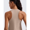 image:imageCRZ YOGA Pima Cotton Racerback Tank Tops for Women  Workout Athletic Casual Soft Scoop Neck Sleeveless ShirtsMortar Color