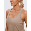 image:imageCRZ YOGA Pima Cotton Racerback Tank Tops for Women  Workout Athletic Casual Soft Scoop Neck Sleeveless ShirtsMortar Color