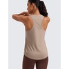 image:imageCRZ YOGA Pima Cotton Racerback Tank Tops for Women  Workout Athletic Casual Soft Scoop Neck Sleeveless ShirtsMortar Color