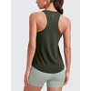 image:imageCRZ YOGA Pima Cotton Racerback Tank Tops for Women  Workout Athletic Casual Soft Scoop Neck Sleeveless ShirtsOlive Green