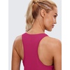 image:imageCRZ YOGA Pima Cotton Racerback Tank Tops for Women  Workout Athletic Casual Soft Scoop Neck Sleeveless ShirtsSizzling Pink