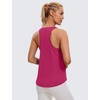 image:imageCRZ YOGA Pima Cotton Racerback Tank Tops for Women  Workout Athletic Casual Soft Scoop Neck Sleeveless ShirtsSizzling Pink