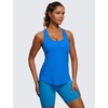 image:imageCRZ YOGA Pima Cotton Racerback Tank Tops for Women  Workout Athletic Casual Soft Scoop Neck Sleeveless ShirtsSparkle Blue
