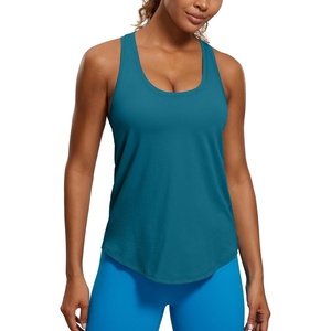 image:imageCRZ YOGA Pima Cotton Racerback Tank Tops for Women  Workout Athletic Casual Soft Scoop Neck Sleeveless ShirtsGreen Jade
