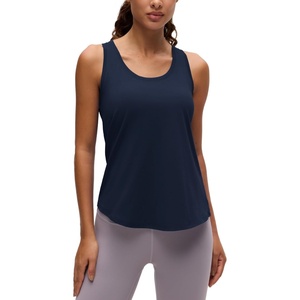 image:imageCRZ YOGA Pima Cotton Racerback Tank Tops for Women  Workout Athletic Casual Soft Scoop Neck Sleeveless ShirtsNavy