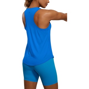 image:imageCRZ YOGA Pima Cotton Racerback Tank Tops for Women  Workout Athletic Casual Soft Scoop Neck Sleeveless ShirtsSparkle Blue