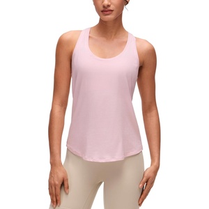 image:imageCRZ YOGA Pima Cotton Racerback Tank Tops for Women  Workout Athletic Casual Soft Scoop Neck Sleeveless ShirtsStrawberry Pink