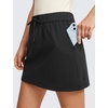 image:imageCRZ YOGA 4Way Stretch A Line Skirts for Women  High Waitsted Mini Lined Tennis Work Drawstring Skort with PocketsBlack