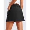 image:imageCRZ YOGA 4Way Stretch A Line Skirts for Women  High Waitsted Mini Lined Tennis Work Drawstring Skort with PocketsBlack