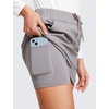 image:imageCRZ YOGA 4Way Stretch A Line Skirts for Women  High Waitsted Mini Lined Tennis Work Drawstring Skort with PocketsDark Chrome