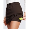 image:imageCRZ YOGA 4Way Stretch A Line Skirts for Women  High Waitsted Mini Lined Tennis Work Drawstring Skort with PocketsHot Fudge Brown