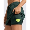 image:imageCRZ YOGA 4Way Stretch A Line Skirts for Women  High Waitsted Mini Lined Tennis Work Drawstring Skort with PocketsLegend Green