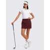 image:imageCRZ YOGA 4Way Stretch A Line Skirts for Women  High Waitsted Mini Lined Tennis Work Drawstring Skort with PocketsNoctilucence Red