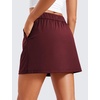 image:imageCRZ YOGA 4Way Stretch A Line Skirts for Women  High Waitsted Mini Lined Tennis Work Drawstring Skort with PocketsNoctilucence Red