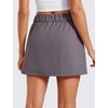 image:imageCRZ YOGA 4Way Stretch A Line Skirts for Women  High Waitsted Mini Lined Tennis Work Drawstring Skort with PocketsTornado Grey