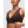 image:imageCRZ YOGA Butterluxe Maternity V Neck Nursing Bras  Wireless Sleep Breastfeeding Lounge Womens Pregnancy Bralette ComfyHot Fudge Brown