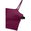 image:imageCRZ YOGA Cami Strap Bikini Tops for Women  Padded Scoop Neck Longline Swimsuit Adjustable Bathing Suit Crop TankiniFuchsia