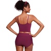 image:imageCRZ YOGA Cami Strap Bikini Tops for Women  Padded Scoop Neck Longline Swimsuit Adjustable Bathing Suit Crop TankiniFuchsia