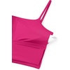image:imageCRZ YOGA Cami Strap Bikini Tops for Women  Padded Scoop Neck Longline Swimsuit Adjustable Bathing Suit Crop TankiniGranita Pink
