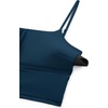 image:imageCRZ YOGA Cami Strap Bikini Tops for Women  Padded Scoop Neck Longline Swimsuit Adjustable Bathing Suit Crop TankiniInsignia Blue
