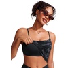 image:imageCRZ YOGA Cami Strap Bikini Tops for Women  Padded Scoop Neck Longline Swimsuit Adjustable Bathing Suit Crop TankiniJungle Camouflage Gray