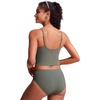 image:imageCRZ YOGA Cami Strap Bikini Tops for Women  Padded Scoop Neck Longline Swimsuit Adjustable Bathing Suit Crop TankiniLight Army Green