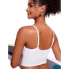 image:imageCRZ YOGA Cami Strap Bikini Tops for Women  Padded Scoop Neck Longline Swimsuit Adjustable Bathing Suit Crop TankiniWhite