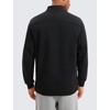 image:imageCRZ YOGA Cotton Fleece Lined Half Zip Sweatshirts for Men  Mock Neck Pullover Sweat Shirts Casual Workout Daily SweatersBlack