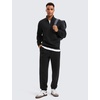 image:imageCRZ YOGA Cotton Fleece Lined Half Zip Sweatshirts for Men  Mock Neck Pullover Sweat Shirts Casual Workout Daily SweatersBlack