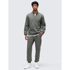image:imageCRZ YOGA Cotton Fleece Lined Half Zip Sweatshirts for Men  Mock Neck Pullover Sweat Shirts Casual Workout Daily SweatersGrey Sage