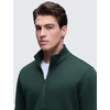 image:imageCRZ YOGA Cotton Fleece Lined Half Zip Sweatshirts for Men  Mock Neck Pullover Sweat Shirts Casual Workout Daily SweatersLegend Green