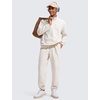 image:imageCRZ YOGA Cotton Fleece Lined Half Zip Sweatshirts for Men  Mock Neck Pullover Sweat Shirts Casual Workout Daily SweatersMilky White Bone