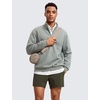 image:imageCRZ YOGA Cotton Fleece Lined Half Zip Sweatshirts for Men  Mock Neck Pullover Sweat Shirts Casual Workout Daily SweatersSterling