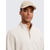 image:imageCRZ YOGA Cotton Fleece Lined Half Zip Sweatshirts for Men  Mock Neck Pullover Sweat Shirts Casual Workout Daily SweatersWhite Apricot