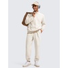 image:imageCRZ YOGA Cotton Fleece Lined Half Zip Sweatshirts for Men  Mock Neck Pullover Sweat Shirts Casual Workout Daily SweatersWhite Apricot