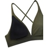 image:imageCRZ YOGA Deep V Neck Bikini Tops for Women  Padded Criss Cross Back Triangle Sexy Swim Bathing Suit BraDark Olive