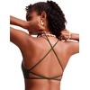 image:imageCRZ YOGA Deep V Neck Bikini Tops for Women  Padded Criss Cross Back Triangle Sexy Swim Bathing Suit BraDark Olive