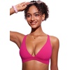 image:imageCRZ YOGA Deep V Neck Bikini Tops for Women  Padded Criss Cross Back Triangle Sexy Swim Bathing Suit BraGranita Pink