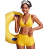 image:imageCRZ YOGA Deep V Neck Bikini Tops for Women  Padded Criss Cross Back Triangle Sexy Swim Bathing Suit BraHigh Visibility Yellow