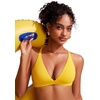image:imageCRZ YOGA Deep V Neck Bikini Tops for Women  Padded Criss Cross Back Triangle Sexy Swim Bathing Suit BraHigh Visibility Yellow