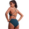 image:imageCRZ YOGA Deep V Neck Bikini Tops for Women  Padded Criss Cross Back Triangle Sexy Swim Bathing Suit BraInsignia Blue